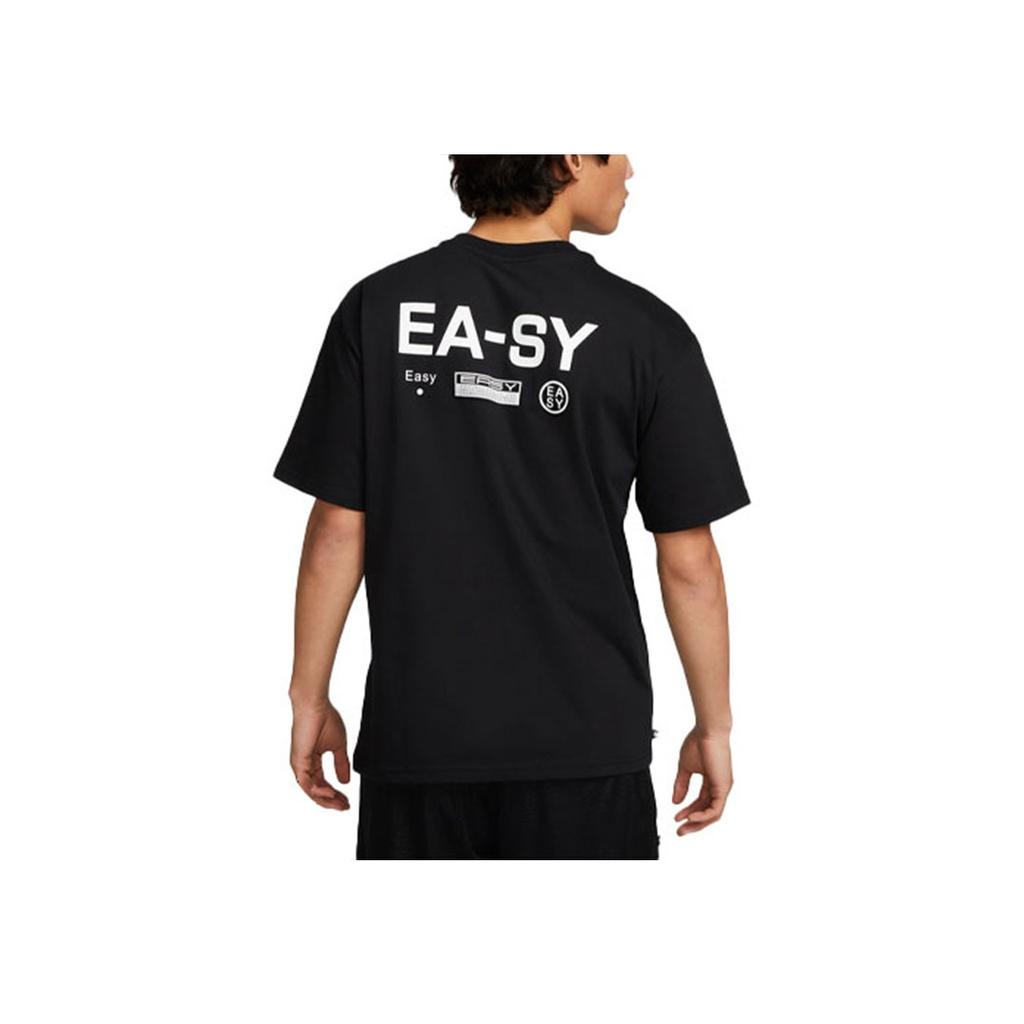 Nike Losse basketbal T-shirt met alfabetprint Korte mouw Heren Tops Zwart FD0061-010