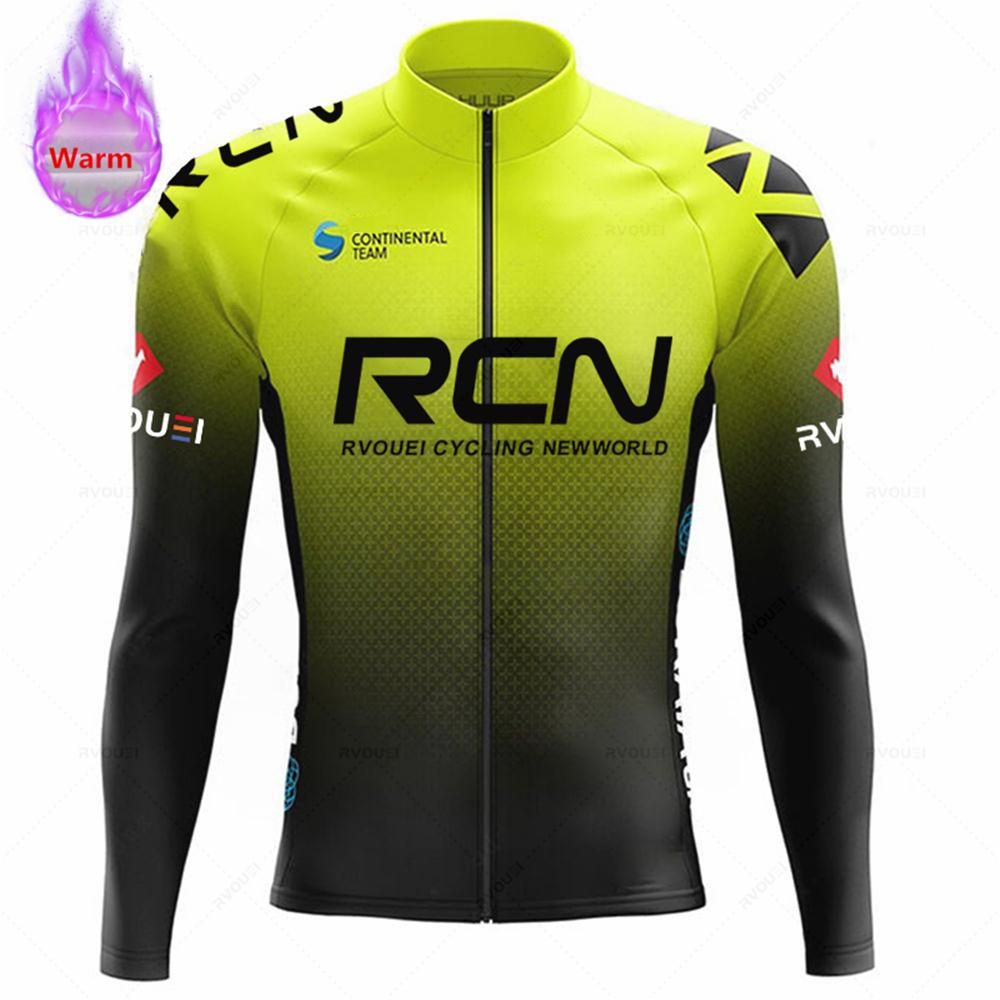Rvouei Team Winter Cycling Set Thermal Fleece Bicycle Clothing Long Sleeve Jersey Road Bike Clothes Ropa Ciclismo MTB Uniform