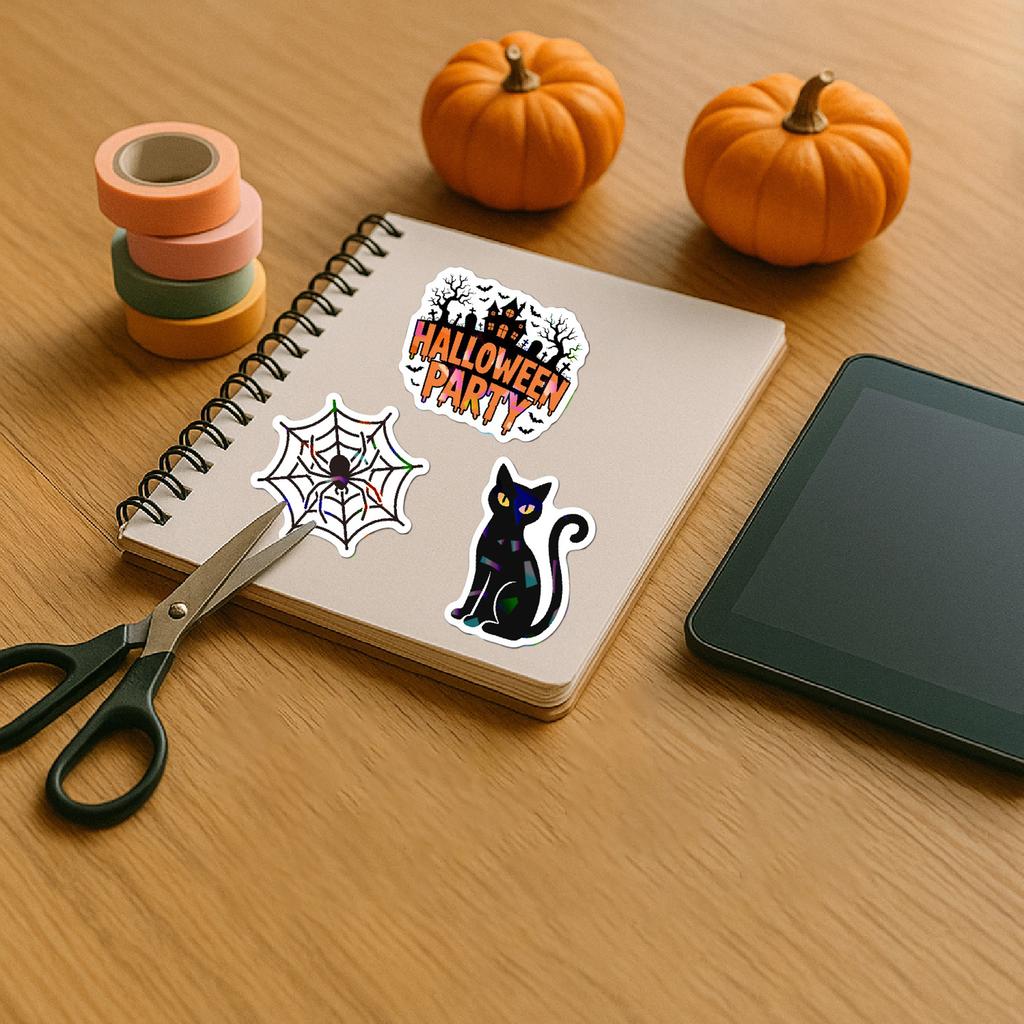 50 Pcs Halloween Stickers for Bottles Gifts and Party Decorations