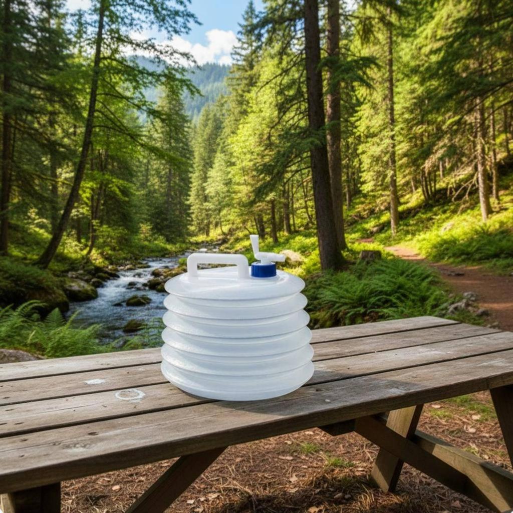 Tragbarer Wassertank mit großem Fassungsvermögen, faltbar, mit Hahnen, Outdoor-Ausrüstung für Camper,