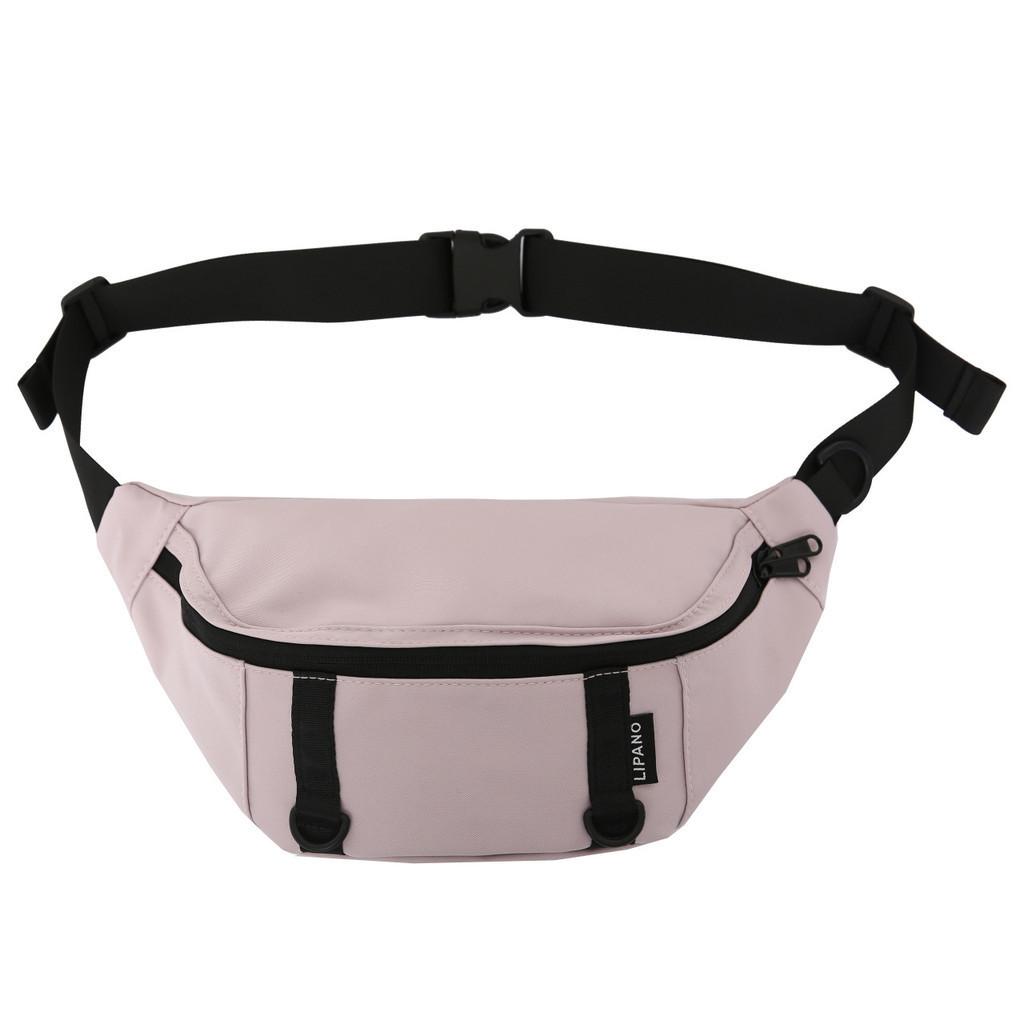 Модная уличная нейлоновая нагрудная сумка Водонепроницаемая Легкая Износостойкая Расширяемая Черная розовый