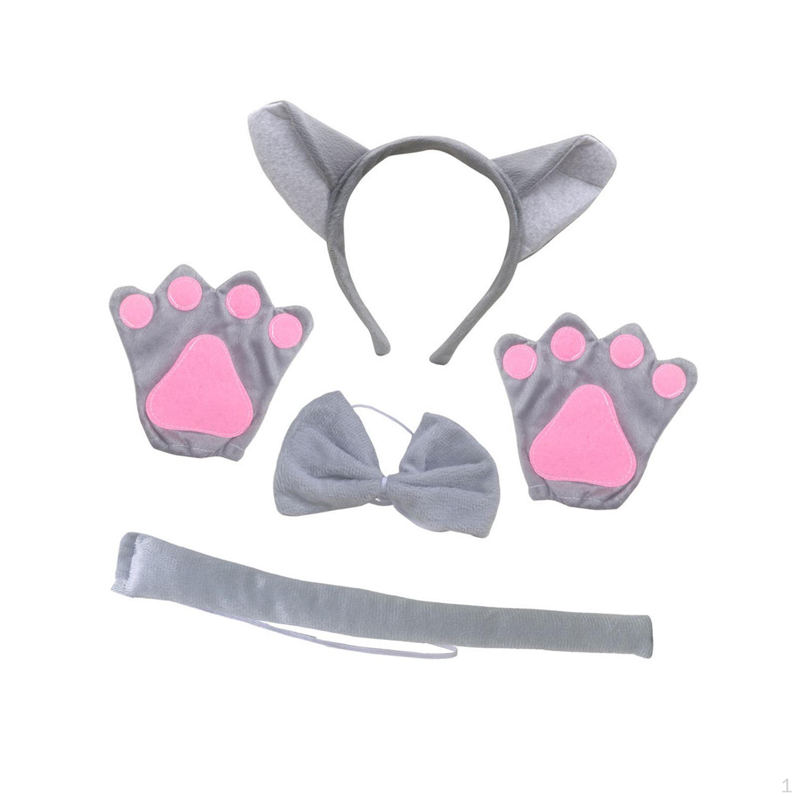 

Костюм животного волка, аксессуары, уши, повязка на голову, лапы, галстук-бабочка, хвост, повязка для волос, набор для косплея