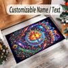 Cosmic Theme Crystal Velvet Floor Rug Personalized Custom Name Text Warm Carpet Home Decoration