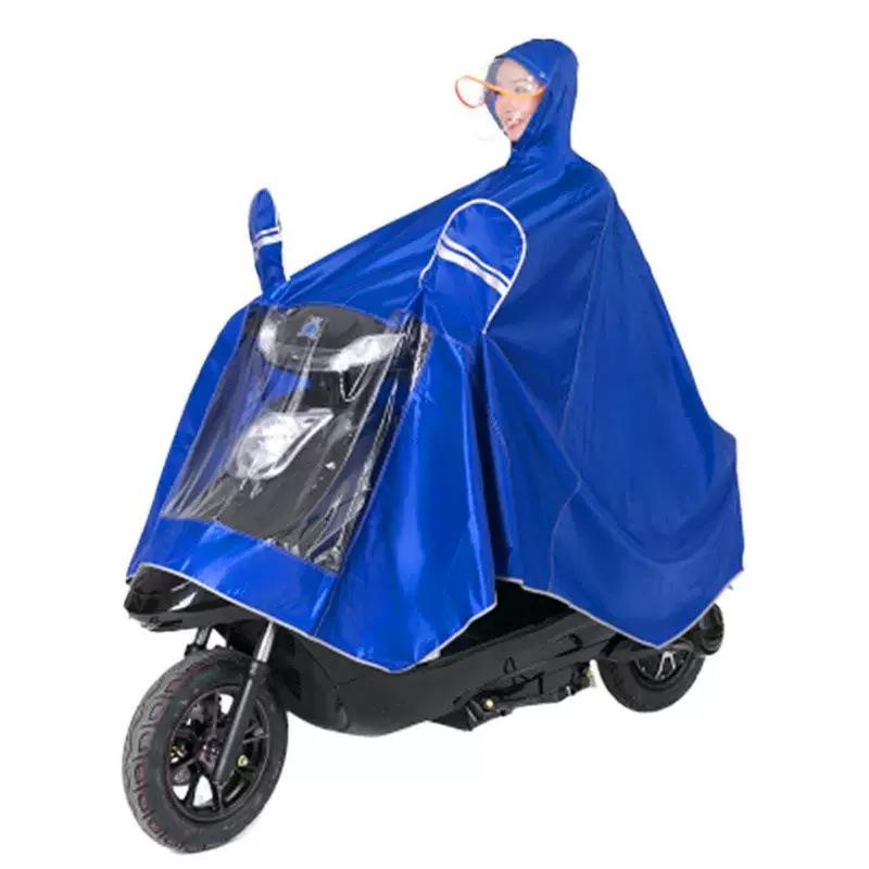 Raincoat for Electric Scooter, Single-Person Motorcycle Rain Poncho, Transparent Double Face Shield, Oxford Fabric, Adult Riding, Unisex, Enlarged