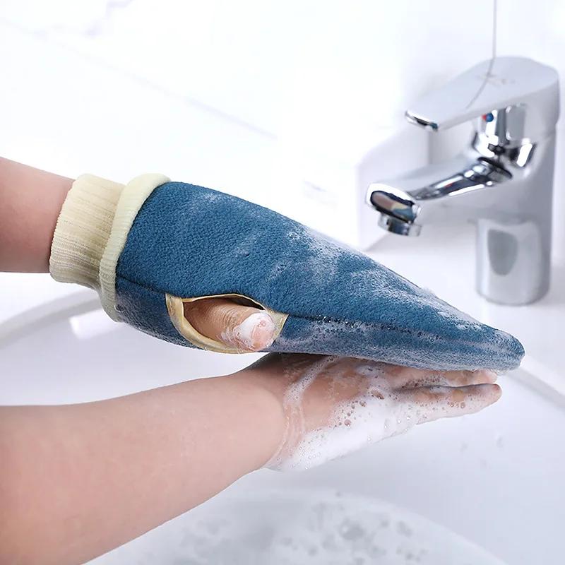 Shower Spa Exfoliator Two-sided Bath Gloves Body Cleaning Scrub Mitt Rub Washcloth Body Scrubber Rubbing Towel Gloves