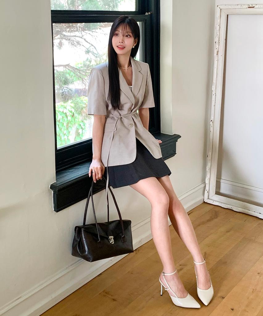 Roem Pleated Mini Skirt Set_Rmwhg23R11