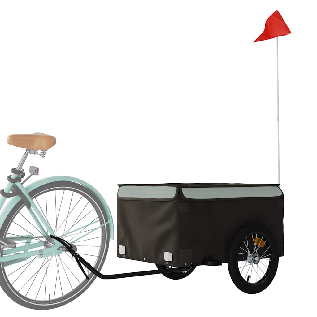 Vidaxl Cyklistický přívěs, Černý a Šedý, 45 kg, Železo