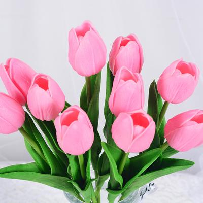 10PCS Mini Tulip Simulation Flower Wedding Home Fake Flower Photography Props Decorative Accessories Hand Bouquet