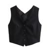 Za2025 Same Style European and American Women's Clothing Autumn New Sexy Style Sleeveless Back Cross Design Vest for Women
