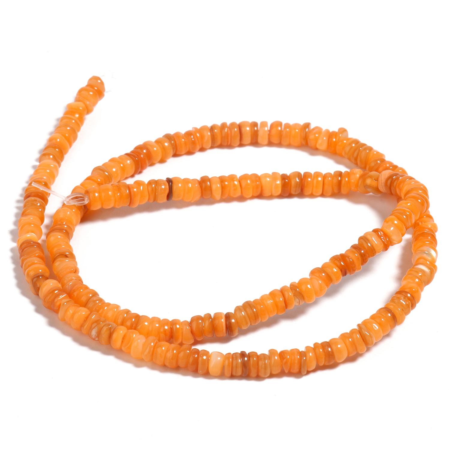 

Плоские бусины в виде пресноводных ракушек Heishi, круглые свободные бусины-разделители Rondelle для изготовления ювелирных изделий, браслеты из перламутровых ракушек своими руками, 15 дюймов 4mm