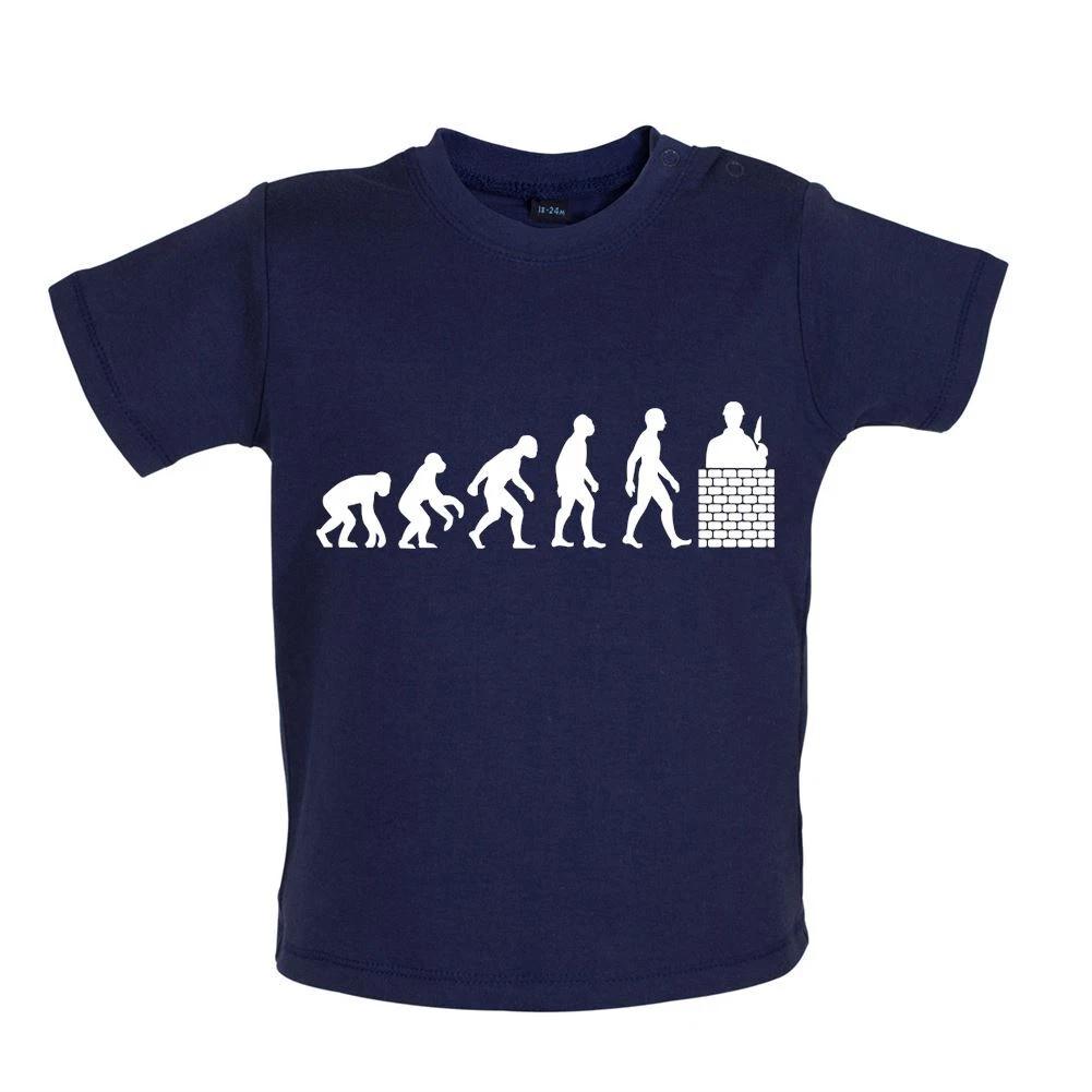 Evolution Of Man Brick Layer - Baby T-Shirt / Babygrow - Bricky Builder 120