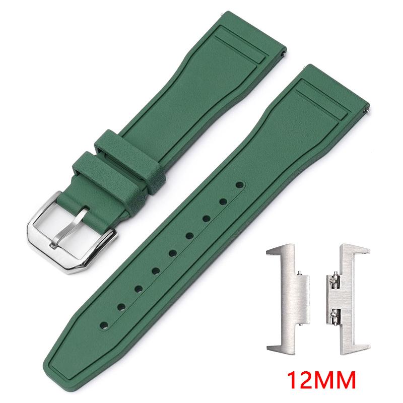 FKM Fluorgummiband för Tissot PRX-serien T137.407/T137.410 Super Player 40mm Herrar Snabbfäste Adapter Klockarmband 12mm