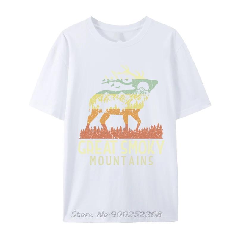 

Great Smoky Mountains National Park Retro Mountain Tshirt Fashion Unisex Oneck Tops Tees Casual T Shirt Cotton Unisex Tshirt S