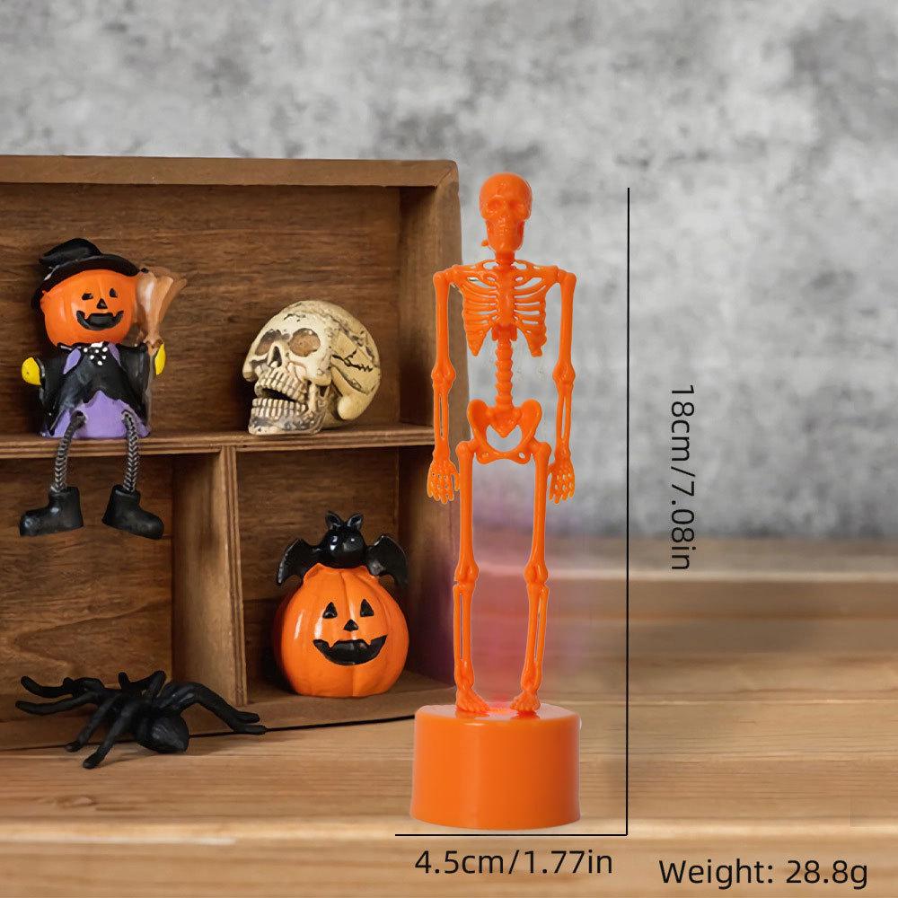 Skeleton Figurine Set - Full Body & Skull Collectibles with LED Light, Gothic Desktop Decor for Office, Living Room & Bedroom