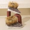 Fashion Leopard Furry Non Slip Snow Boots Women 2025 Winter Warm Short Plush Ankle Boots Luxury Faux Fur Decoration Booties