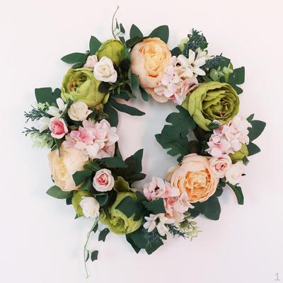 Artificial Penoy Silk Flower Wreath Garland Hanging Wedding Decor