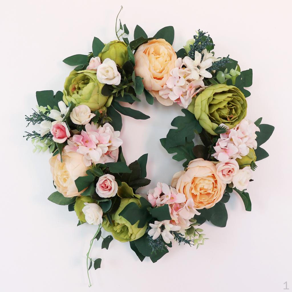 Artificial Penoy Silk Flower Wreath Garland Hanging Wedding Decor