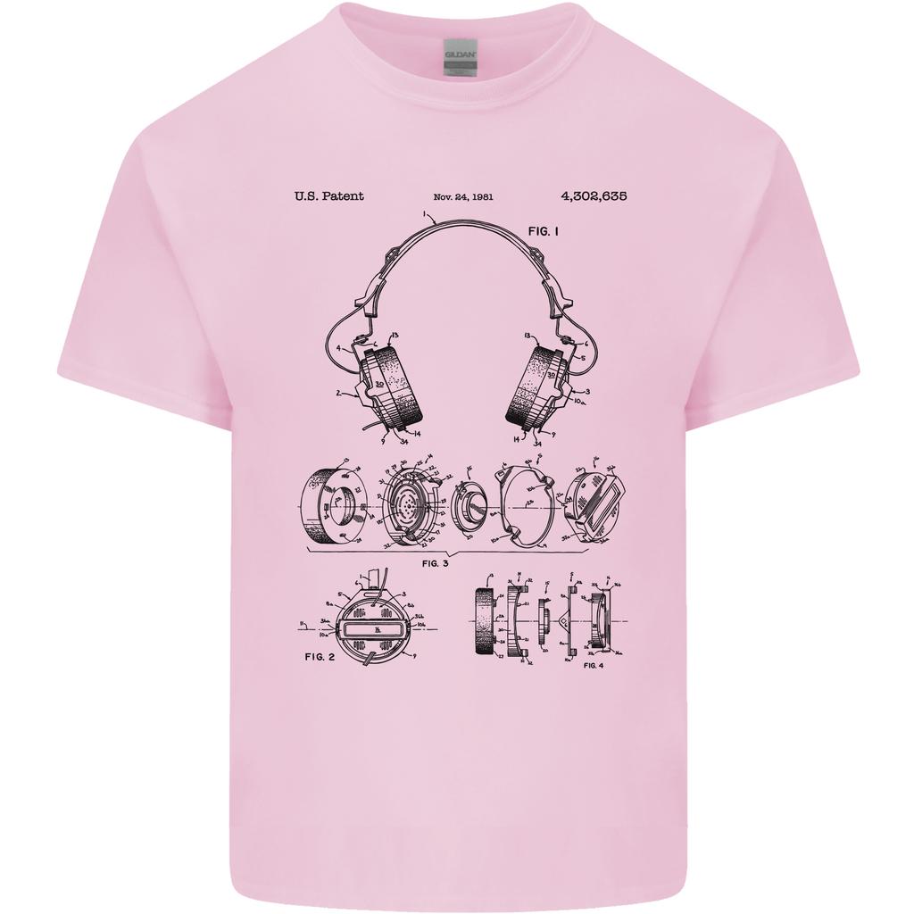 Headphones Patent Blueprint Dance Music DJ Unisexs Light Cotton TShirt