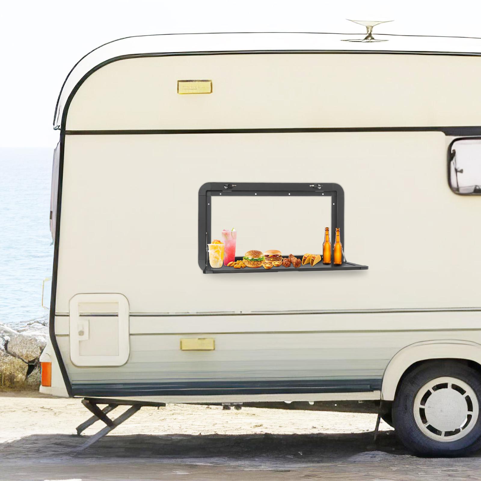 

RV Outdoor Foldable Table, Lockable Wall-Mounted Picnic Table,800x450mm Black Rectangular Design,Heavyweight Support 25kg/55lbs чёрный