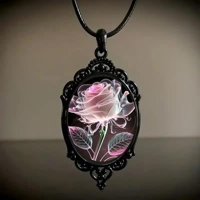 Boho-Chic Vintage Rose Flower μενταγιόν κολιέ για γυναίκες - Ευέλικτο αξεσουάρ μόδας για καθημερινά ρούχα και πάρτι