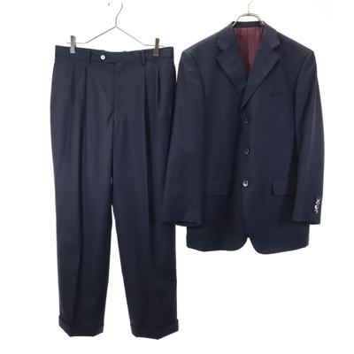 VISARUNO Made in Japan Wollstreifenanzug Set Marineblau Herren Gebraucht