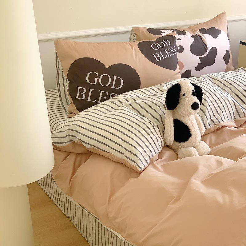 Pure Cotton Pillow Set: Includes Single 48x74cm Pillowcase, Pair of Pillow Inserts, Liner, and Cover.