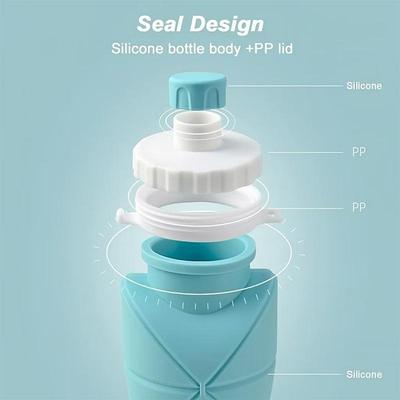 600ml Silikon für Sport-Becher Auslaufsicher Wiederverwendbar Zusammenklappbar Wasserflaschen Faltbar