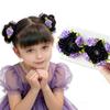 Aylhfo Girls' Spring 2pcs Colorful Flower Wig Scrunchies/Cute Bohemian Style Fabric Flower Wig Ponytail Hair Ties