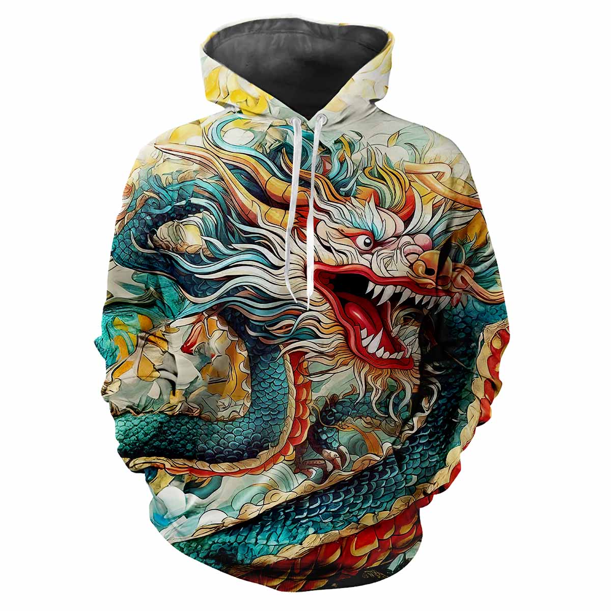 

Китайський дракон з візерунком 3D Harajuku з друкованим мультфільмом, аніме, крутий і стильний авангардний чоловічий м’який зручний новий топ з капюшоном у вигляді припливу 3XL