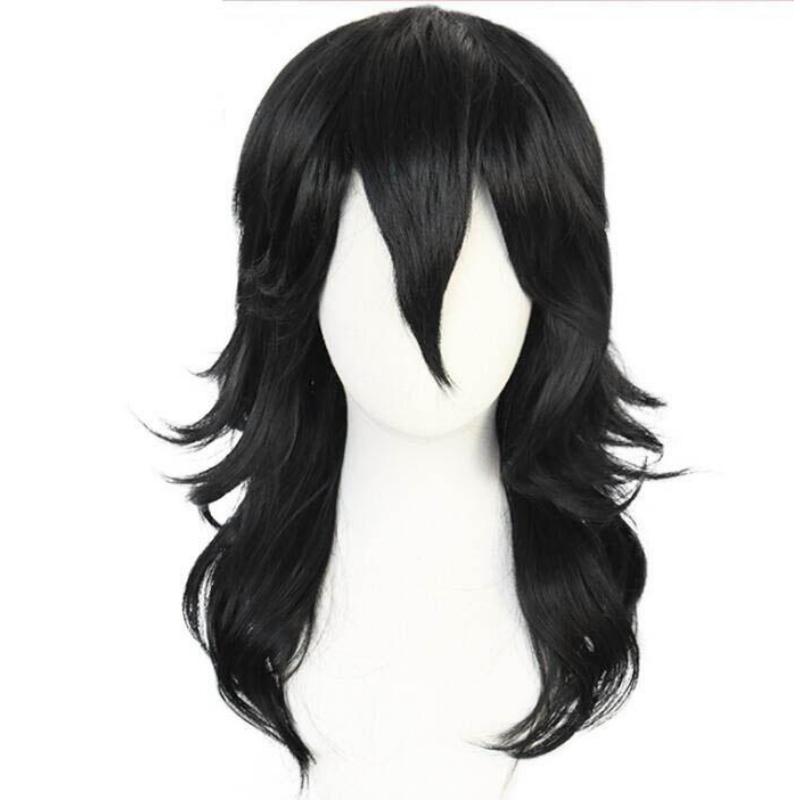 Anime My Boku no Hero Academia Shouta Aizawa Lange gewellte schwarze hitzebeständige Cosplay-Perücke