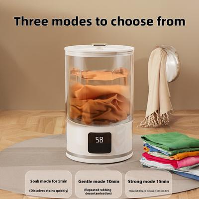 Unterwäsche-Waschmaschine Tragbar Wiederaufladbar Kabellos Mini-Waschmaschine Große Kapazität Digitalanzeige Kabellose Waschmaschine
