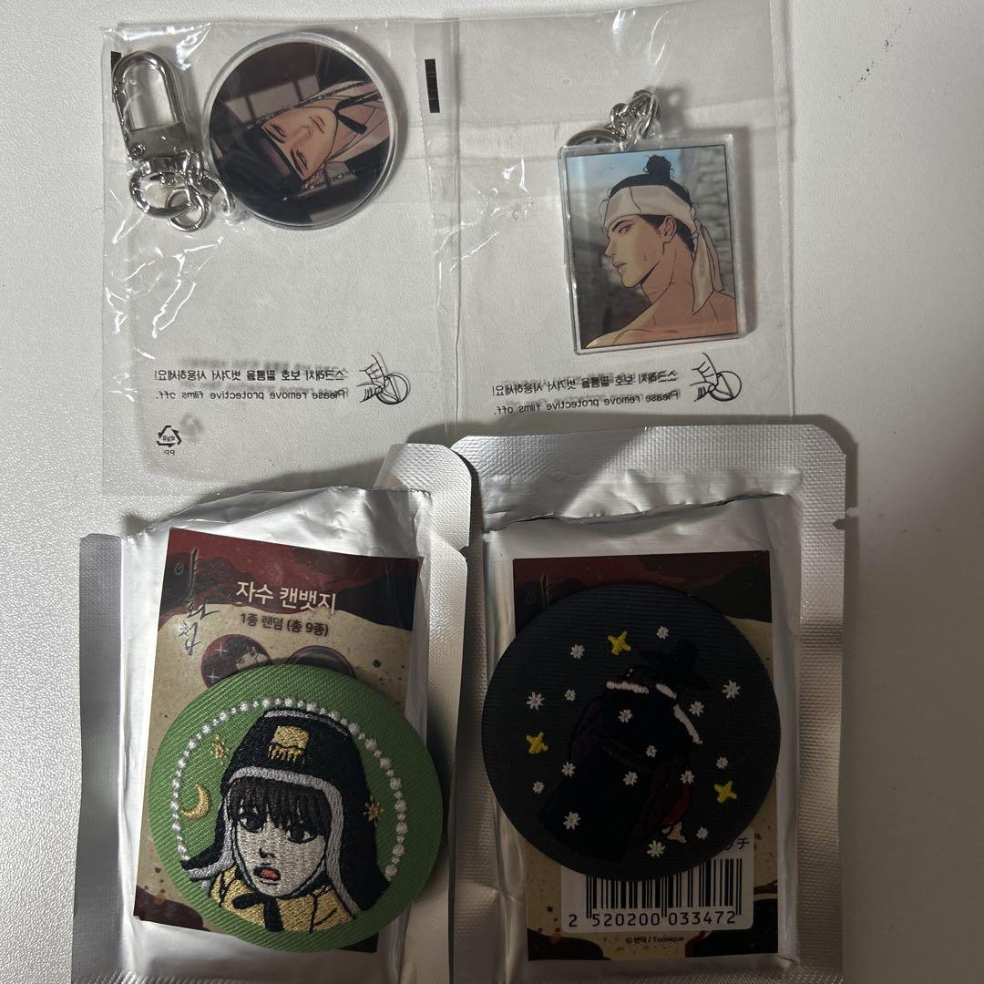 

[Б/У] Корейский BL Night Video Book Can Badge Keychain Set of 4