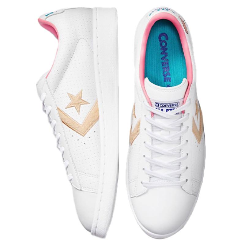 Space Jam X Converse Cons Pro Leather Low "Lola" Air Slam Dunk Collaboration Non-slip and Durable Low-top Unisex Platinum Pink