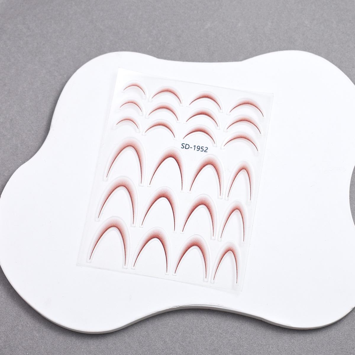 Gradient French Crescent Nail Stickers - Classic Curved Smile Line Decals for Nails