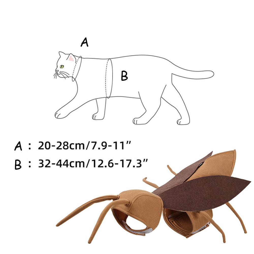 Halloween Pet Costume, Cockroach Cosplay Outfit for Dogs & Cats,  Novelty Pet Accessory for Holiday Party