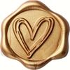 2Pcs Golden Heart Pattern Adhesive Wax Seals Sealing Stickers for Wedding Invitations, Gift Envelopes Seals with Elegant Sealing Design