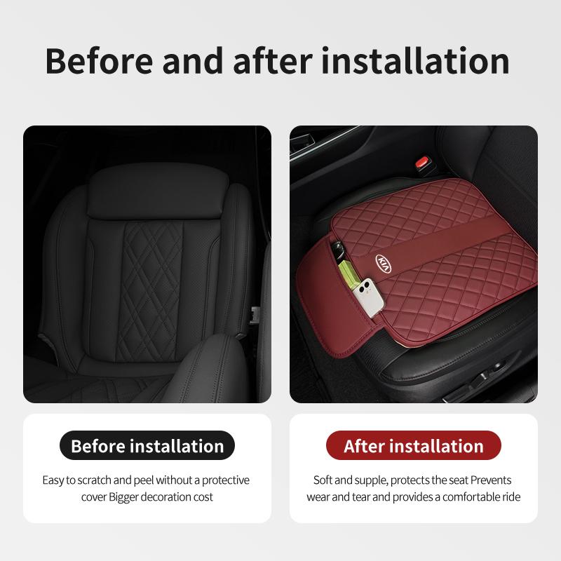 AABIU1 Car Seat Cover Leather Non-slide Protector Pad Accessories For KIA K5 K2 Rio Optima Sportage Venga Sorento Stonic Forte