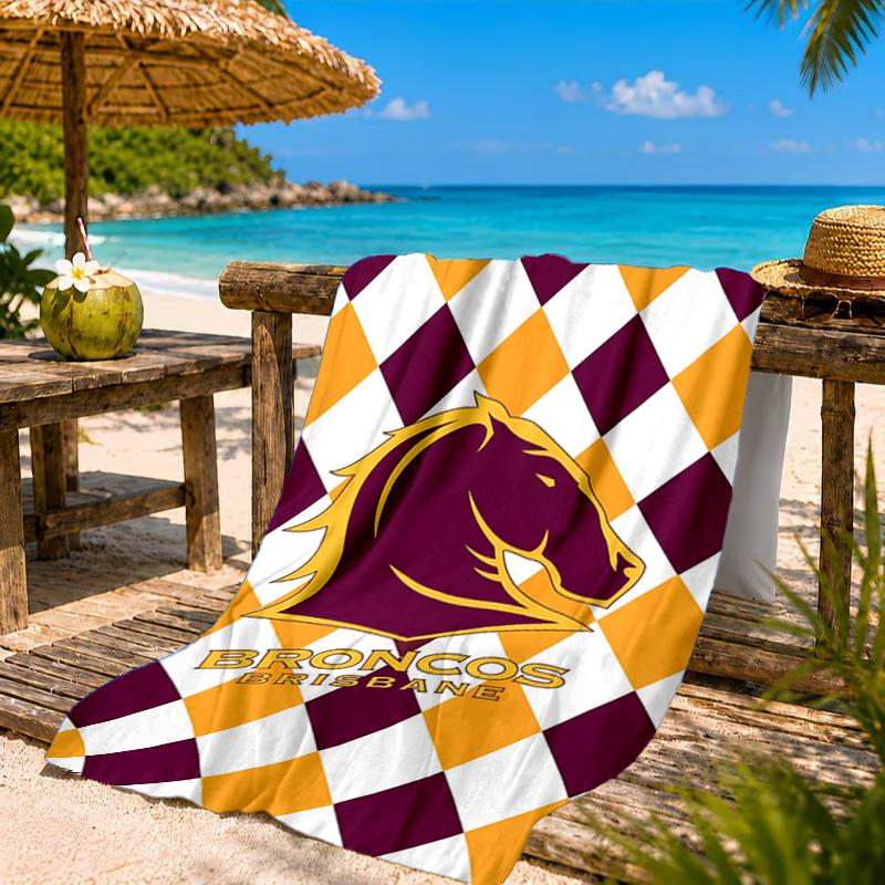 Brisbane Broncos Strandtuch, Schnelltrocknend, Pflegeleicht, Geeignet für Fitness und Strandurlaub, Sport-Essential