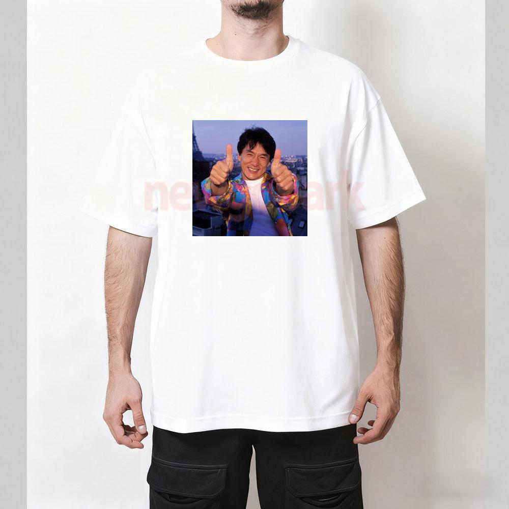 Jackie Chan Bojovník Klasické Grafické Trička Vintage Hongkongský Herec Tričko Žena Muž Ležérní Módní Bavlněné Krátký Rukáv Top