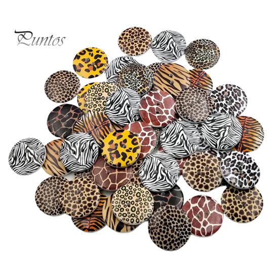 

50 шт. пуговиц для шитья с рисунком в виде кожи животных без заусенцев из дерева, для рукоделия, для поделок, для одежды, аксессуары 25mm