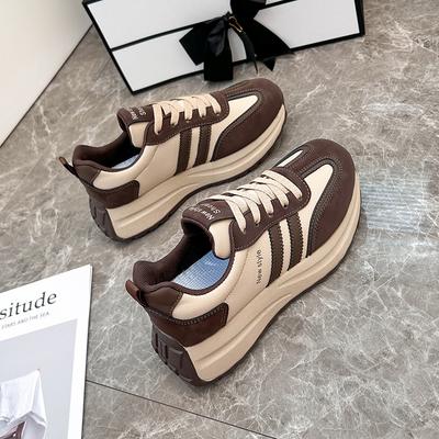 Ins Korean Version of Platform Dad Shoes 2025 Spring New Street Shot Student Running Sneakers Heightening Casual AR708