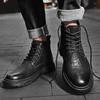 Fashion Luxury Men's Boots Versatile High Top Lace Up Style Outdoor Motorcycle Off-road Boots Fashion Party Oversized Men's Shoes 38-46
