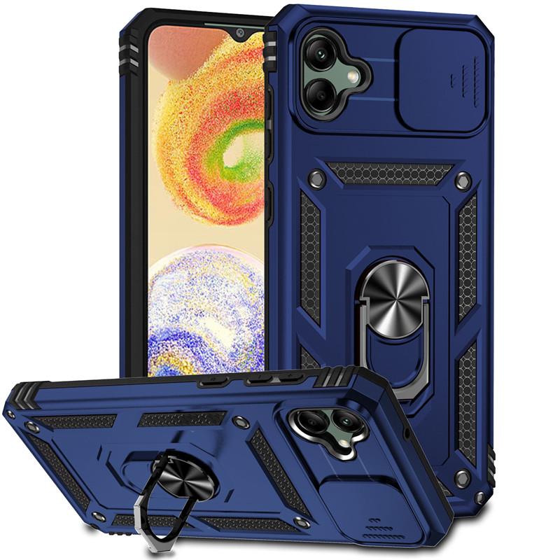 For Samsung Galaxy A04 Case Samsung Galaxy A04 A14 A24 A34 A54 5G Slide Camera Len Phone Cover Shockproof Stand PC Silicon Cover
