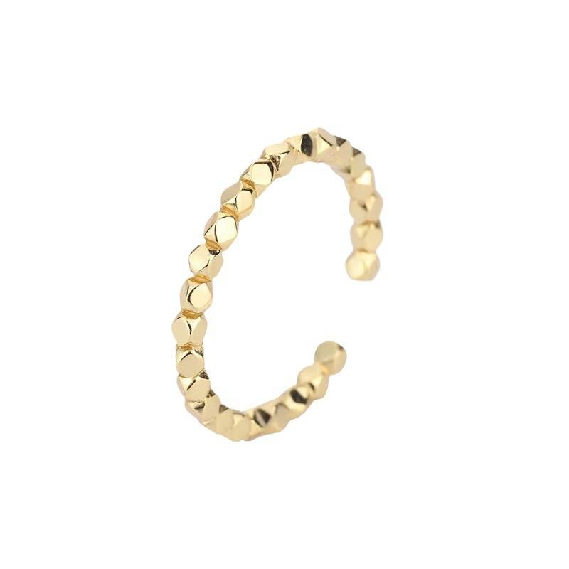 A Few Rings Women's Handmade Design Geometric Cutting Surface Rhombus Small Square Open Index Finger Ring