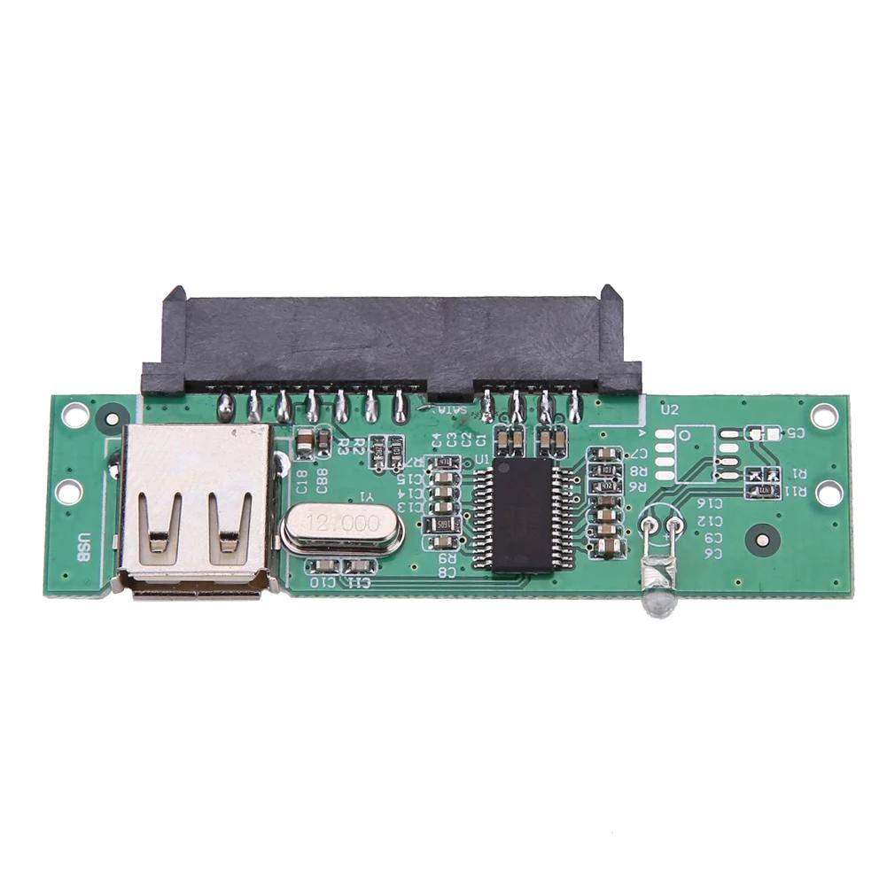 USB 2.0 to SATA 7+15Pin Hard Disk Adapter USB to SATA Female Converter for 2.5" HDD SSD Mechanical / Solid State Hard Disk Drive