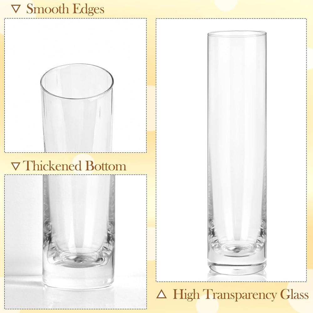 Glass Cylinder Vase, Clear Small Flower Vase, Home Decoration Vase, Party Decoration Vase, Suitable for Wedding Home Decor