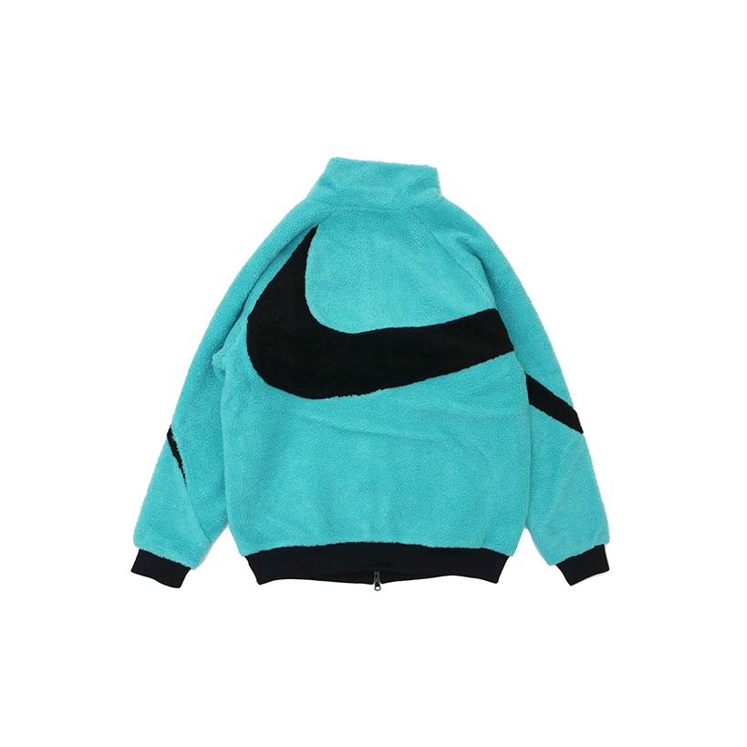 Nike Reversible Sherpa Fleece Jacket With Large Swoosh - Limited Edition Men Jackets Blue BQ6546-301