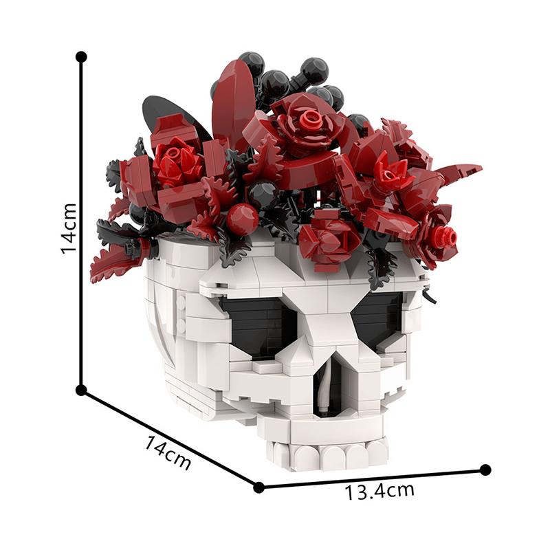 Gotische Skeletthand Rose Bausteine DIY Schwarze Romantische Dekoration Horror Valentinstagsgeschenk Kindergeburtstagsgeschenk Heimdeko Bastelartikel