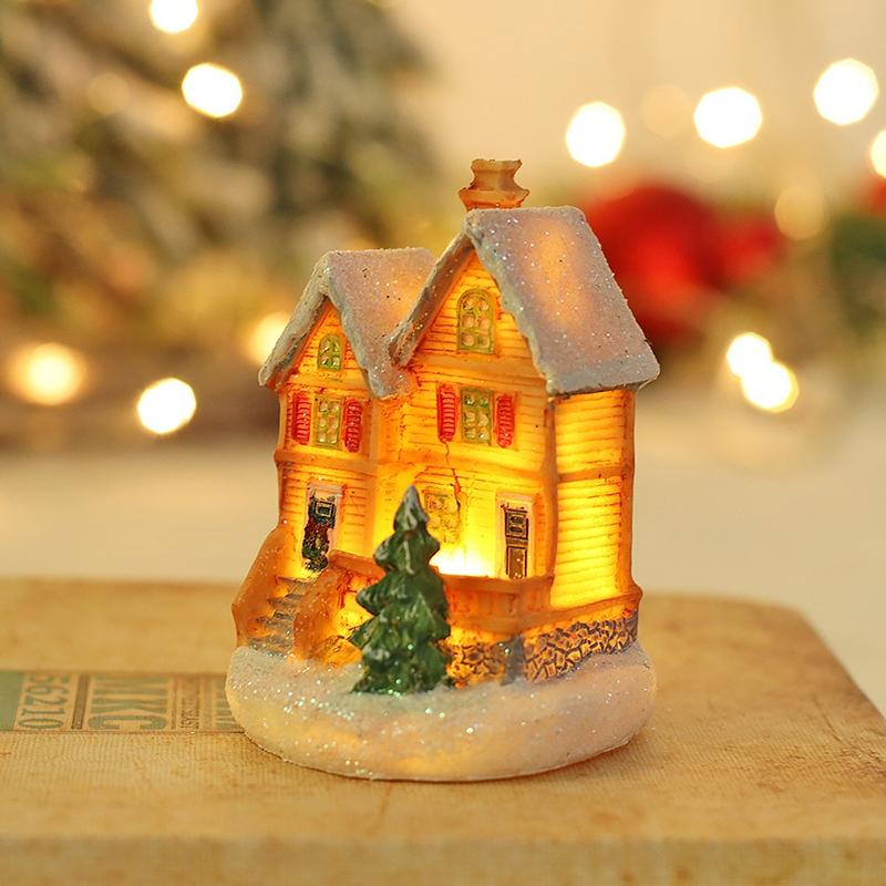 Led Christmas Village Houses Pryskyřice Jemná skříňka Milované sběratelské budovy Novoroční dárek