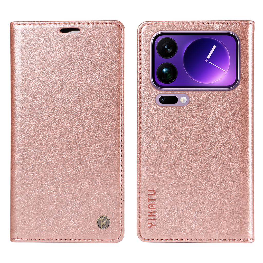 For Xiaomi 17 Pro Max Wallet Case YIKATU YK-006 Magnetic Closure Leather Phone Cover Litchi Texture
